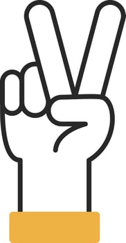 Peace Skined Filled Icon vector