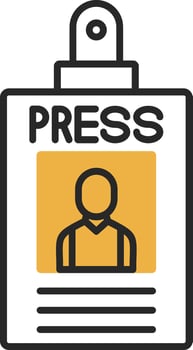 Press Pass Skined Filled Icon vector
