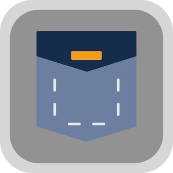 Pocket Flat Round Corner Icon vector
