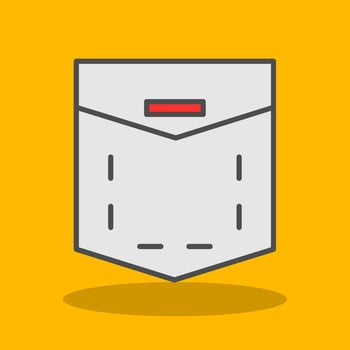 Pocket Filled Shadow Icon vector