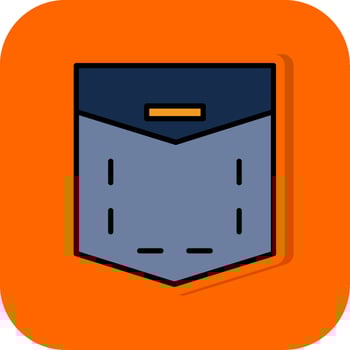 Pocket Filled Orange background Icon vector