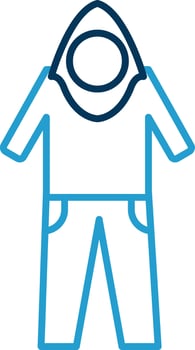 Coverall Line Blue Two Color Icon vector