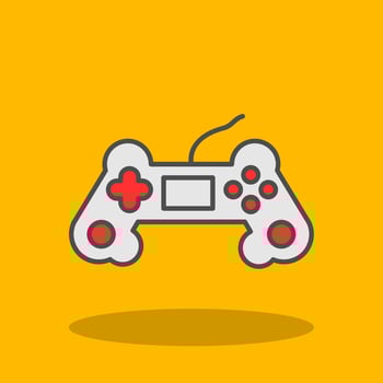 Game Controller Filled Shadow Icon vector