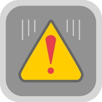 Warning Flat Round Corner Icon vector