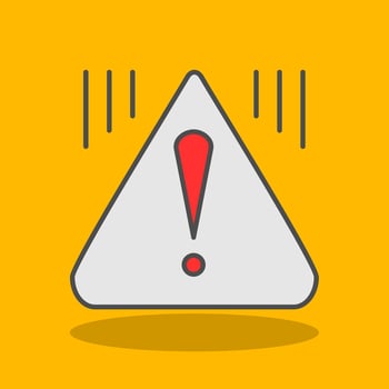 Warning Filled Shadow Icon vector