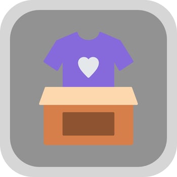 Clothes Donation Flat Round Corner Icon vector