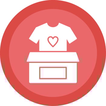 Clothes Donation Glyph Multi Circle Icon vector