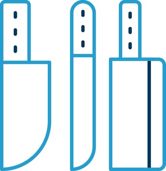 Knives Line Blue Two Color Icon vector