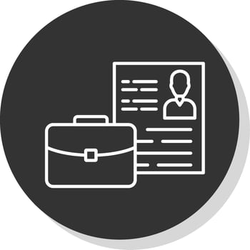 Suitcase Line Grey Circle Icon vector