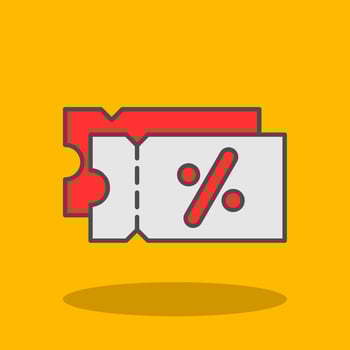Discount Filled Shadow Icon vector