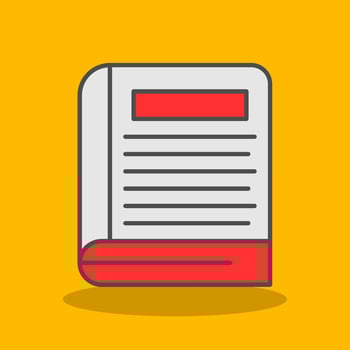Book Filled Shadow Icon vector