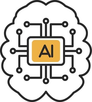 Artificial Intelligence Skined Filled Icon vector