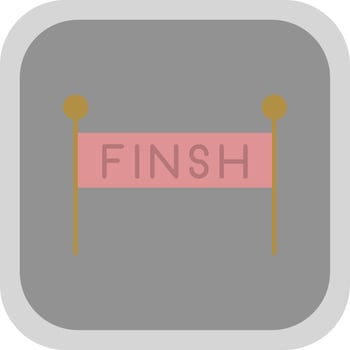 Finish Line Flat Round Corner Icon vector