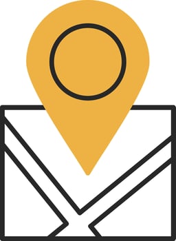 Location Skined Filled Icon vector