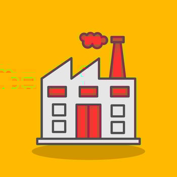 Factory Filled Shadow Icon vector