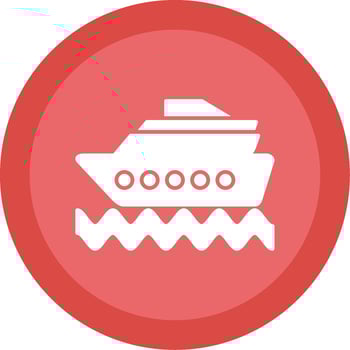 Cruise Ship Glyph Multi Circle Icon vector