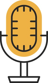 Studio Microphone Skined Filled Icon vector