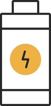 Battery Skined Filled Icon vector