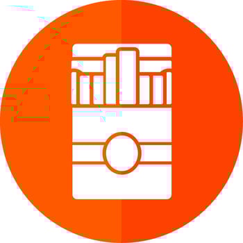 Cigarette Pack Glyph Red Circle Icon vector