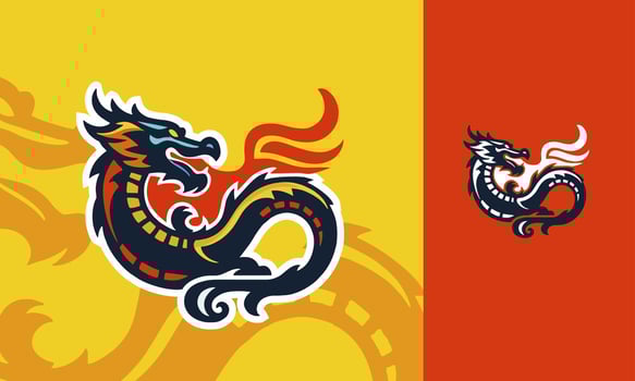 Full color Dragon, for Tattoos or Festivals vector