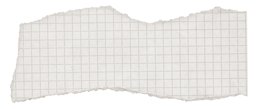 Vintage Torn Graph Paper Texture. Decorative White Ripped paper for planner, notebook, journal png