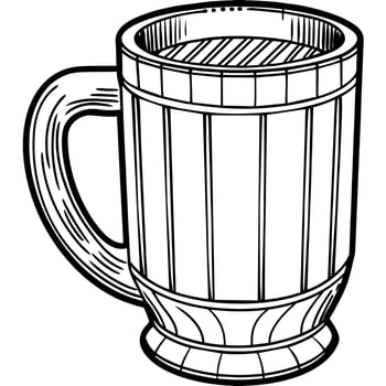 Mug outline illustration digital coloring book page line art drawing vector