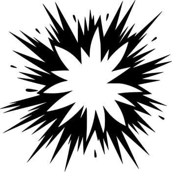 Explosion - Black and White Isolated Icon - illustration vector