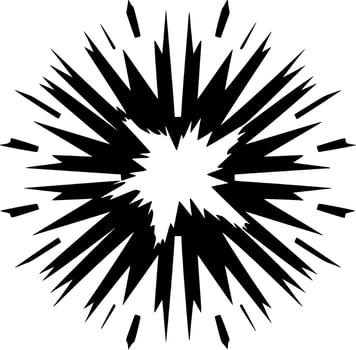 Explosion - Black and White Isolated Icon - illustration vector