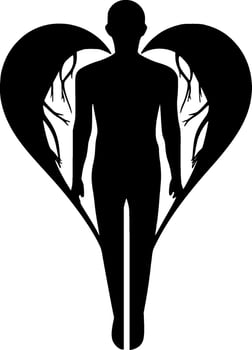 Heart - Black and White Isolated Icon - illustration vector