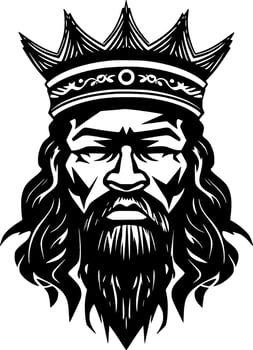 King - Black and White Isolated Icon - illustration vector