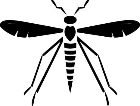 Mosquito, Minimalist and Simple Silhouette - illustration vector