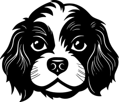 Puppy, Black and White illustration vector