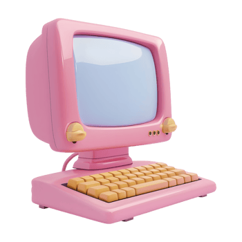 3D Rendering of a Toy Computer for Babies on Transparent Background png