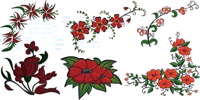 Beautiful Flowers artwork vector