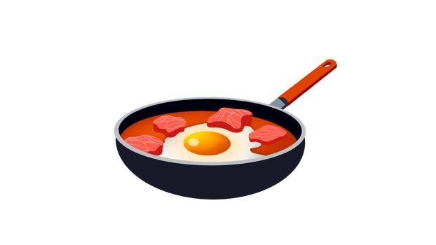 steak and eggs in a cast iron pan, Steak pan frying and cooking, chicken noodle soup ramen with egg, various cast iron pan skillets with meat, eggs and vegetables png