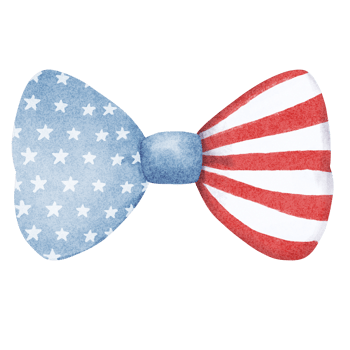 Red satin bow tie isolated perfect for holiday celebrations and gifts in independence day of america, watercolorm handdraw png