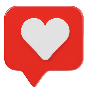 Heart icon 3d render illustration png