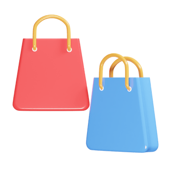 Shoping bag icon 3d render illustration png