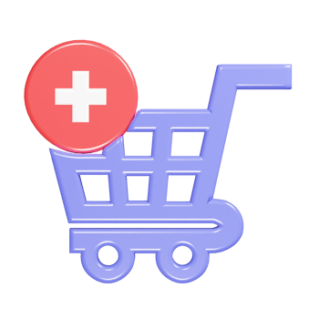 Shoping cart icon 3d render illustration png