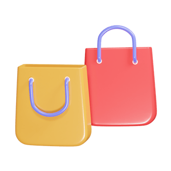 Shoping bag icon 3d render illustration png