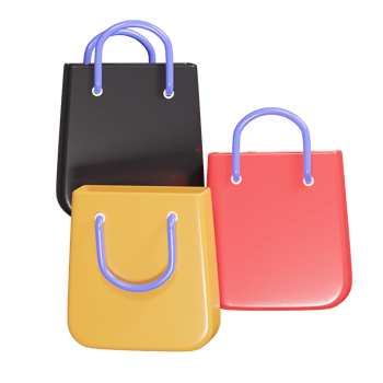 Shoping bag icon 3d render illustration png