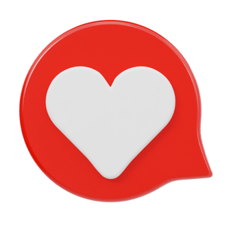Heart icon 3d render illustration png