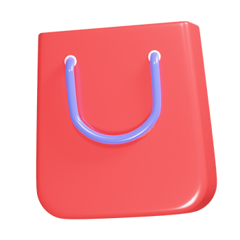 Shoping bag icon 3d render illustration png