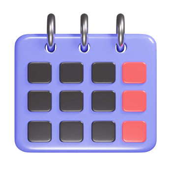 Calender icon 3d render illustration png
