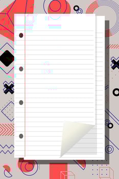Creative and aesthetic blank pages of ripped paper. geometric colorful background. vintage paper. vector