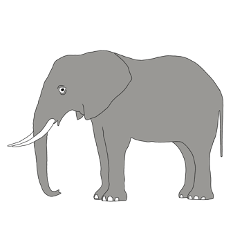 Elephant Outline - Elephant Drawing - Elephant Illustration png