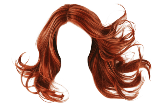 Brown curly hair wig isolated png