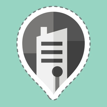 Sticker line cut Landmark. related to Photos and Illustrations symbol. simple design illustration vector