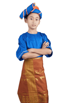 a 10 years old boy wearing traditional clothes from Aceh, Indonesia png