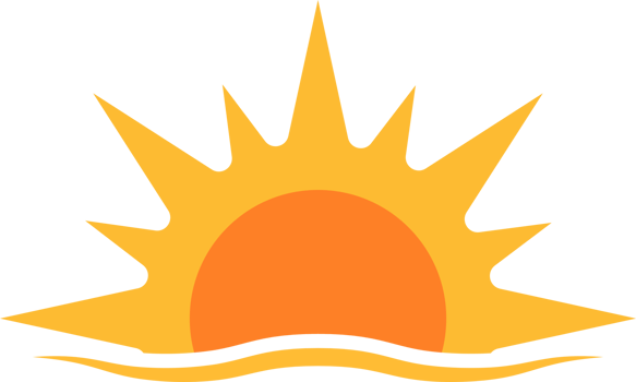 A half sun is setting downwards icon sunset concept for graphic design, logo, website, social media, mobile app, UI illustration png